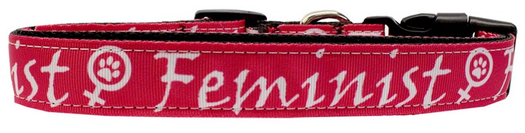 Feminist Nylon Dog Collar SM Wide